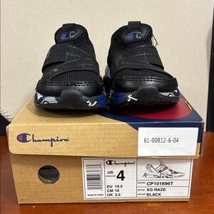 Champion Kids Black and Blue Sneakers. Size 4